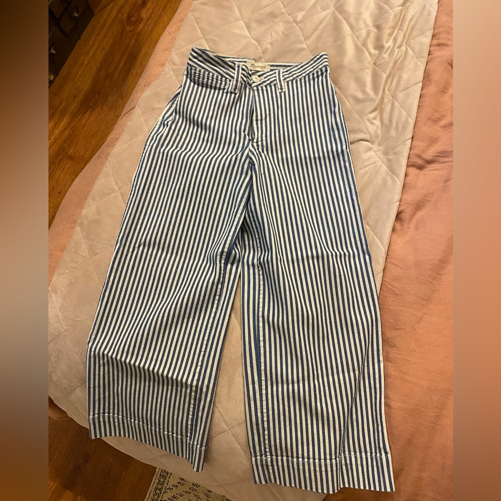 Madewell Cropped Striped Chinos
